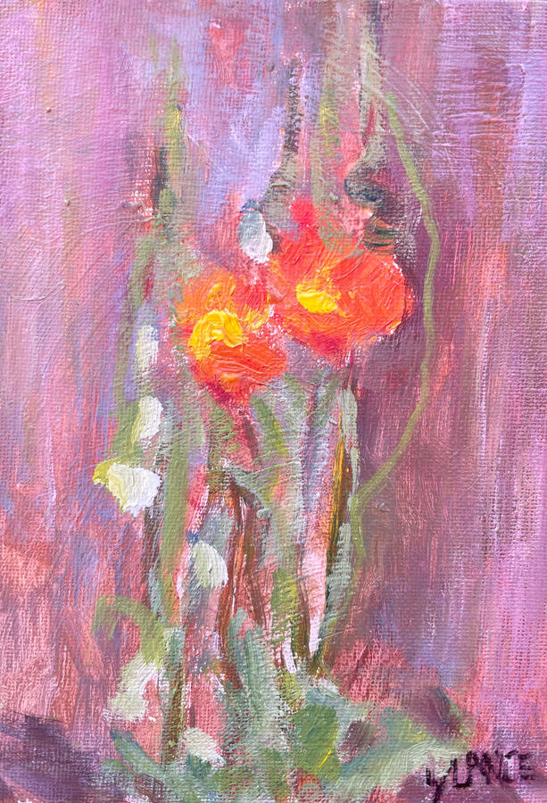 Southwest Poppies — Oil on wood panel, 8 x 6 in. $175