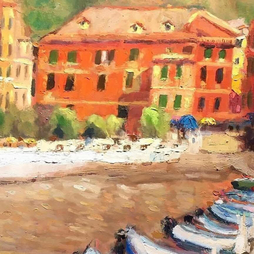 Cinque Terre Italian oil painting