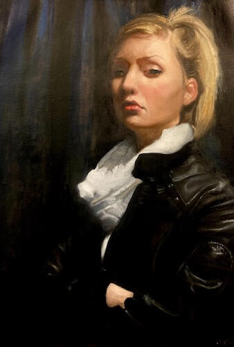 Portrait commission oil painting by Joshua Lance