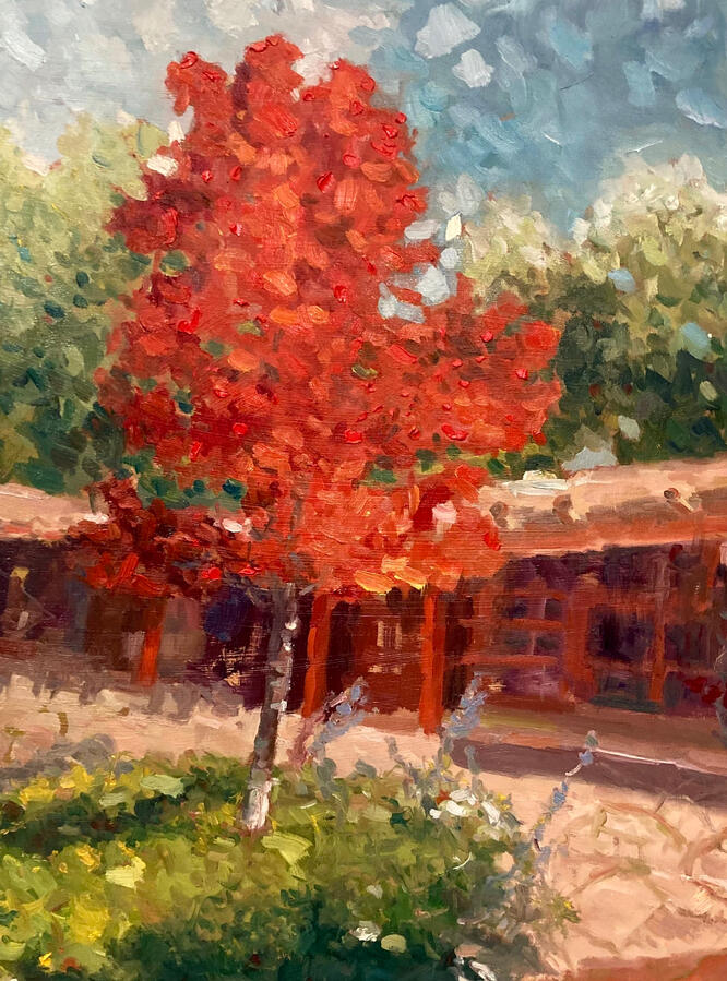 Southwestern Buddha landscape oil painting